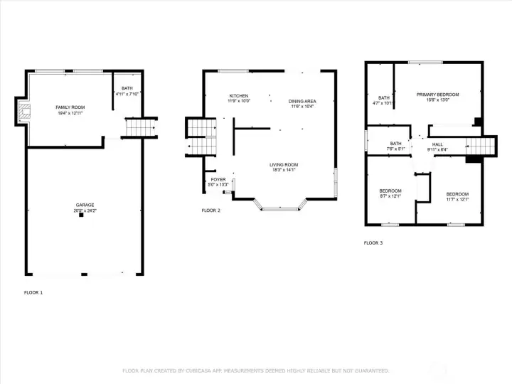 View of all how all three levels are positioned