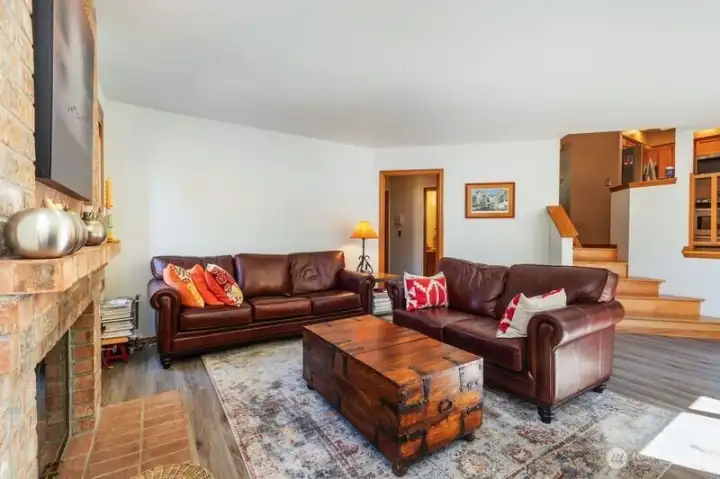 Newer vinyl planked flooring throughout the lower level