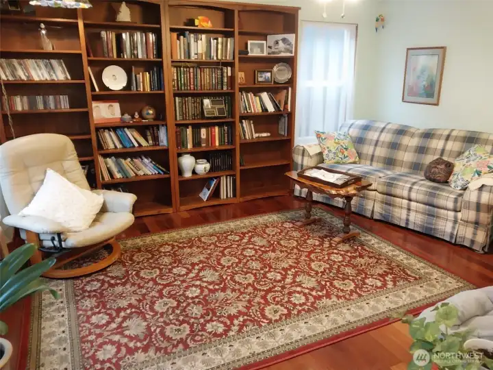 The interior is smart and the built-ins are lovely.