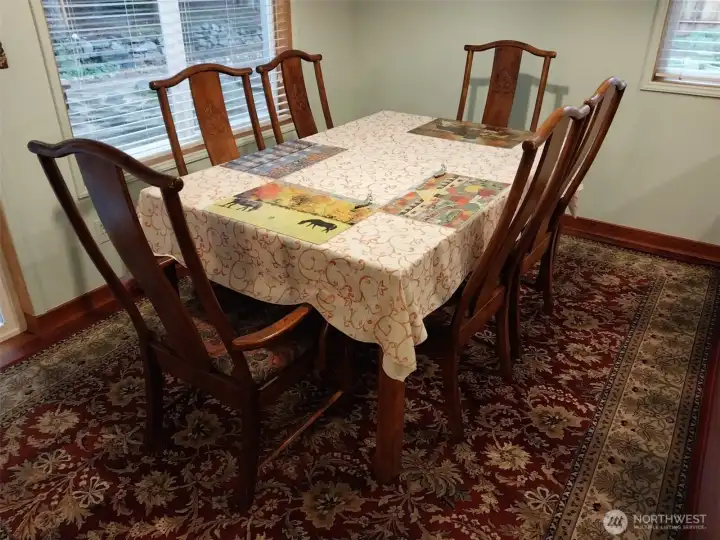 An ample dining area.