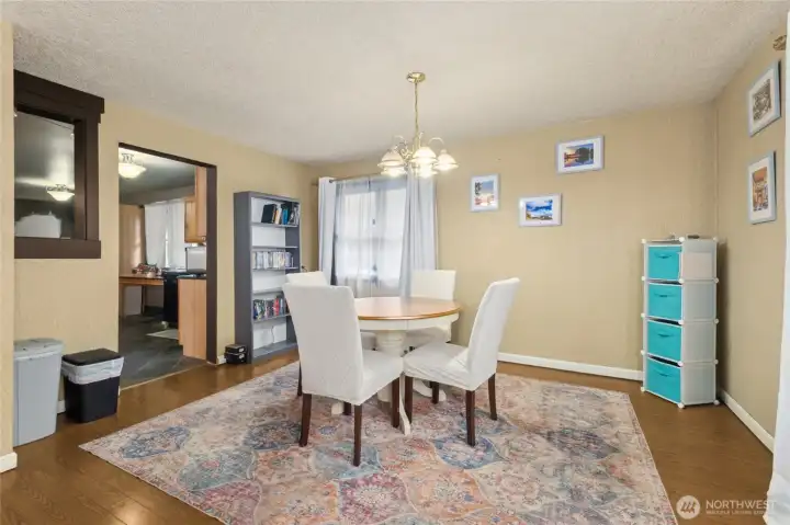 The large dining area easily could easily accommodate formal meals and bigger gatherings.