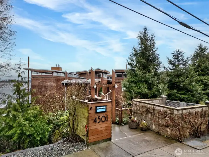 Main level entry on Fidalgo Bay Road.  This is where guests will park