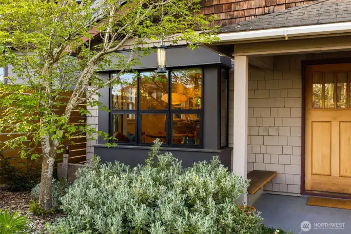 Bump-out with new South-facing windows.