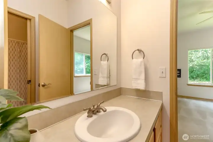 Jack & Jill bathroom looking in bedroom 2