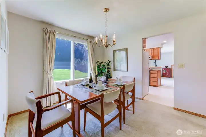 Spacious dining room.