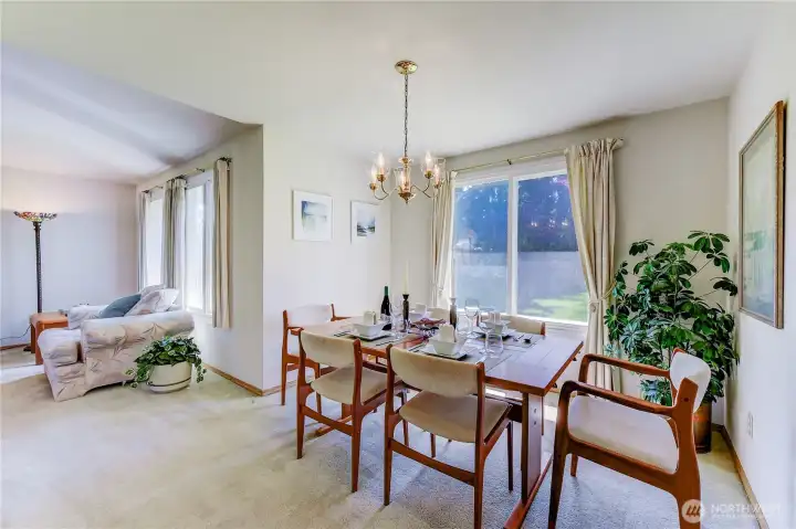 Dining room is just adjacent to the living room.
