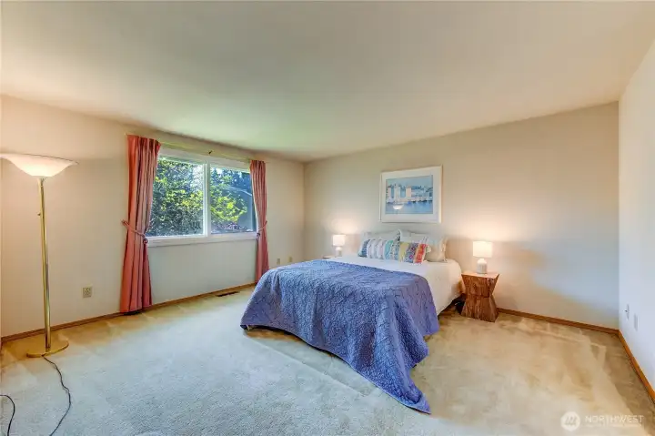 The primary bedroom is huge!