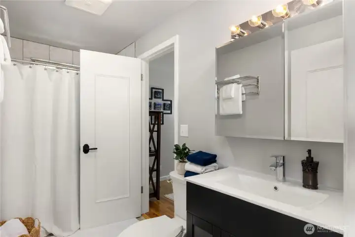 The primary bathroom. The primary bathroom.