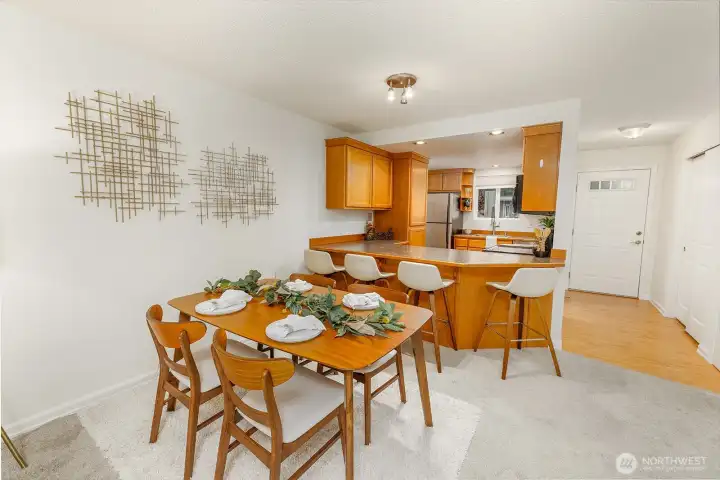 Dining area and counter seating.