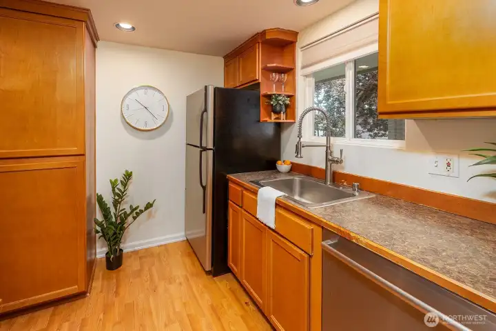Ample storage in the kitchen.