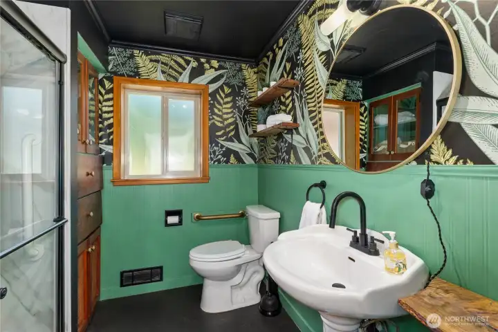Down stairs bathroom.