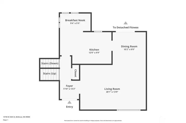 Main level featuring the entry, living room, dining room, kitchen, breakfast nook, and access to the detached studio. Main level featuring the entry, living room, dining room, kitchen, breakfast nook, and access to the detached studio.