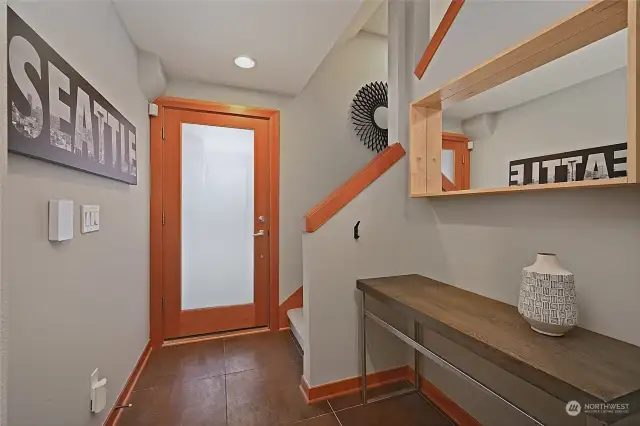 Bright & spacious entry with coat closet.