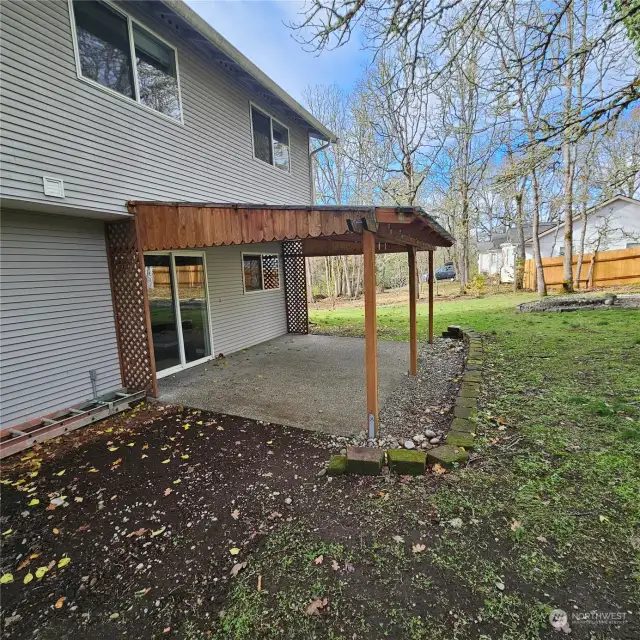 Covered back patio for year round enjoyment