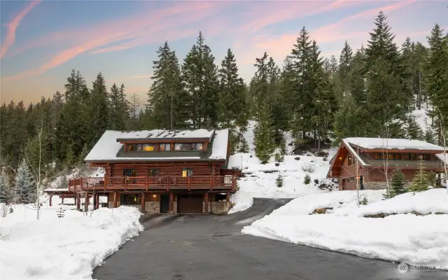 Paved driveway with ample parking.