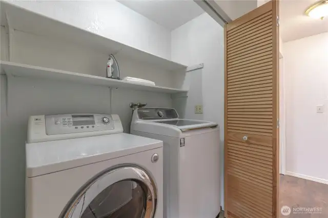 Utility closet located in the hallway