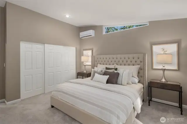 Primary bedroom - vaulted ceilings