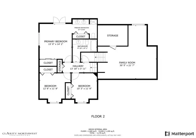 Upper Floors including bonus room aka "Family room"