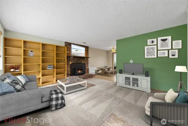 Virtually staged living room.