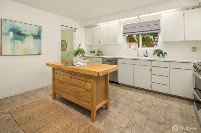 Large kitchen with extra space for eating area