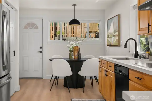 Dining area and door to the backyard