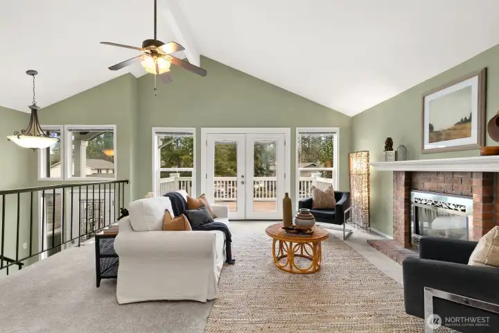 Vaulted ceilings + lots of room.