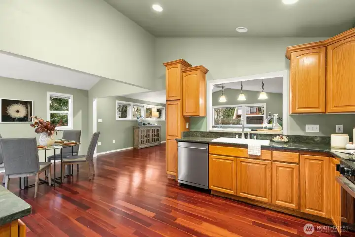 Everyday living and entertaining are easy in this open, free-flowing space.