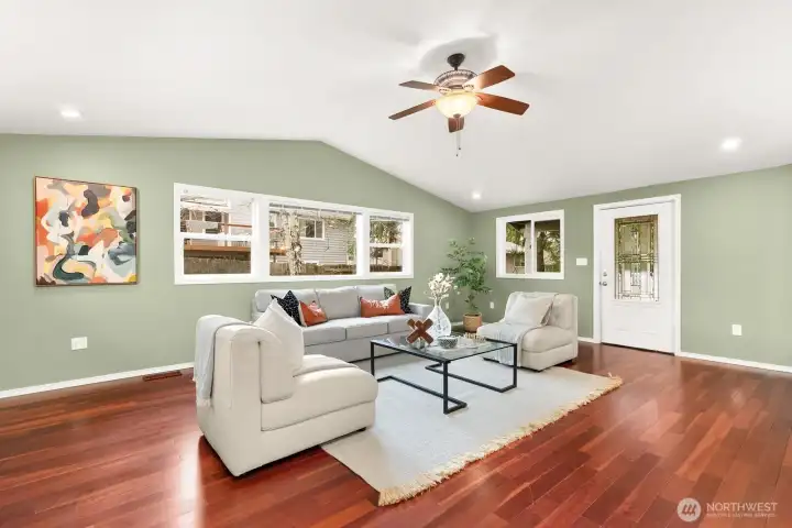 Door leads out to back deck and yard.