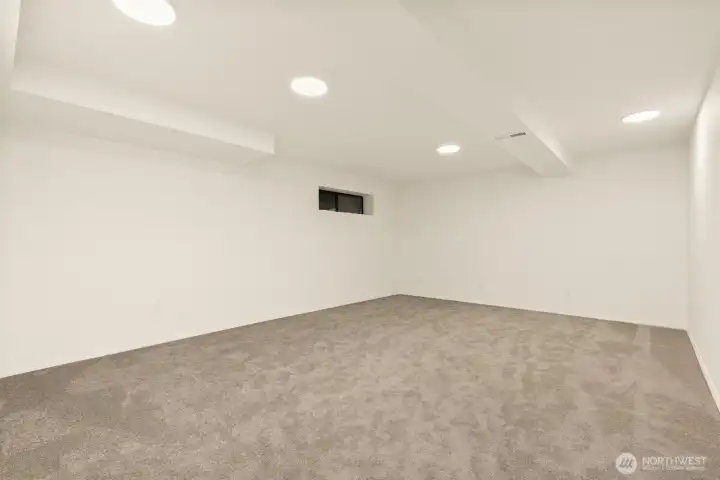 HUGE lower level bonus room could be great media space, play room, hobby space, etc. So much space in this home!