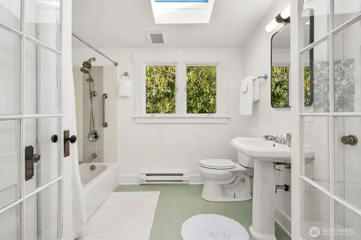 Skylit 2nd floor bathroom