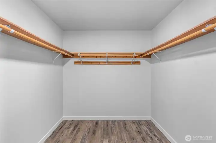 Very large closet adjoining primary bedroom upstairs.