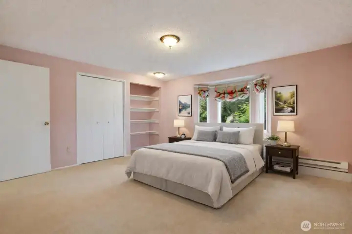 Bedroom 2 on 2nd fl. Virtually staged.