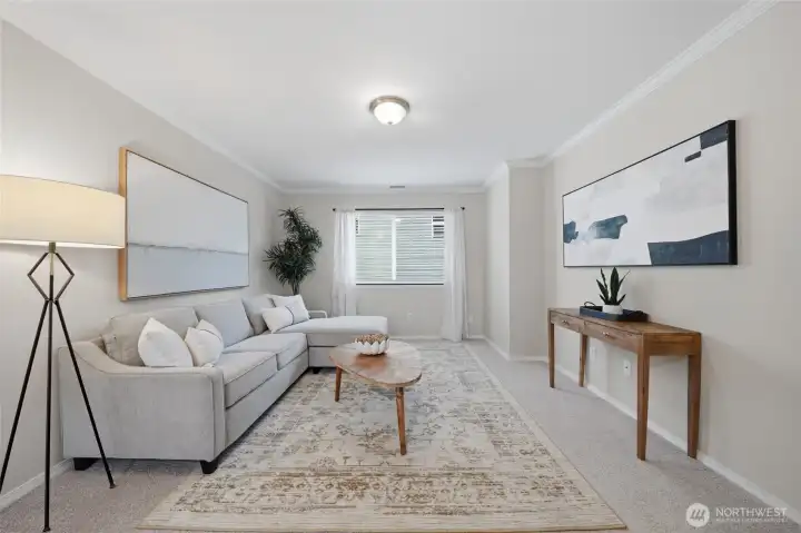 Upstairs den for a home office, media room, or a bonus area.