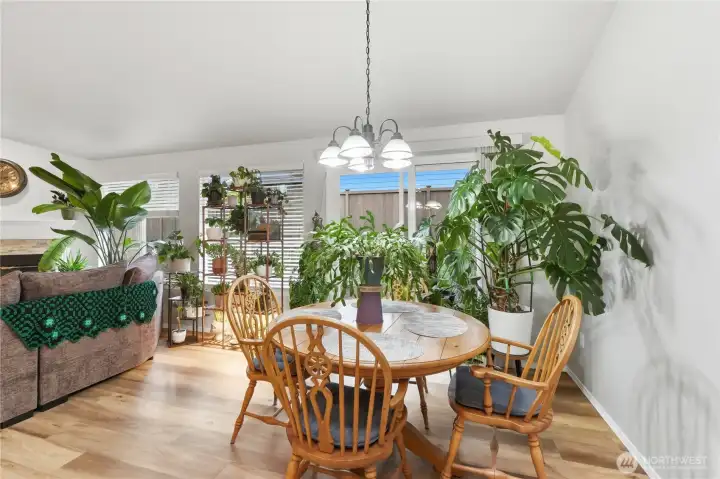 There is a skylight above the kitchen/dining area, not shown in the picture.