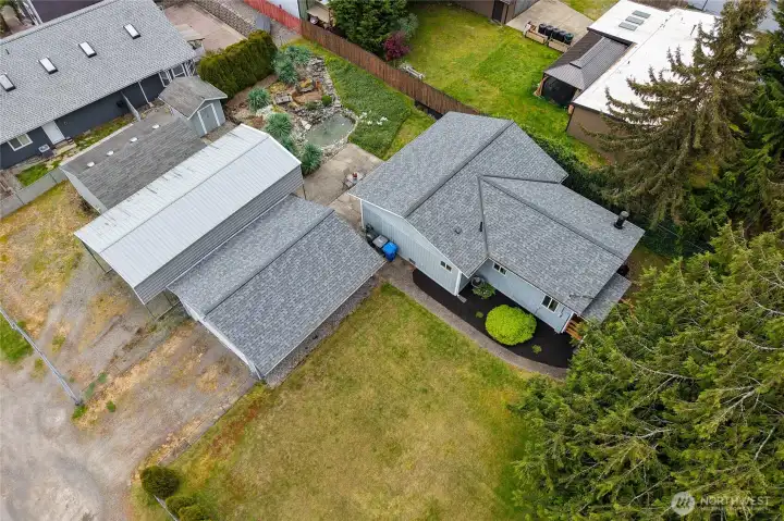Newer roof on garage and house!