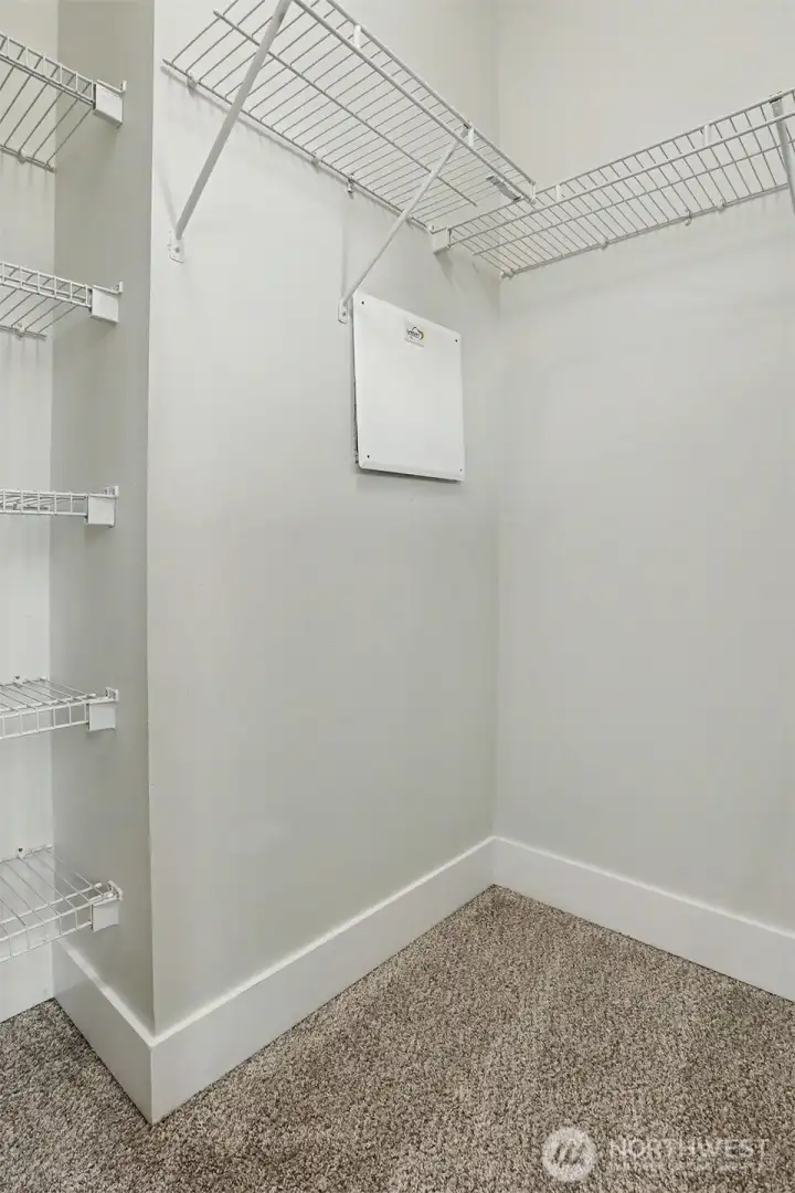 With built in shelves.
