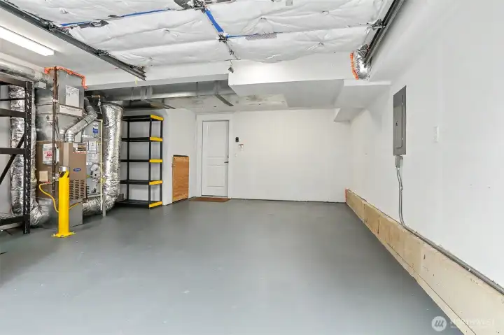 Large garage.