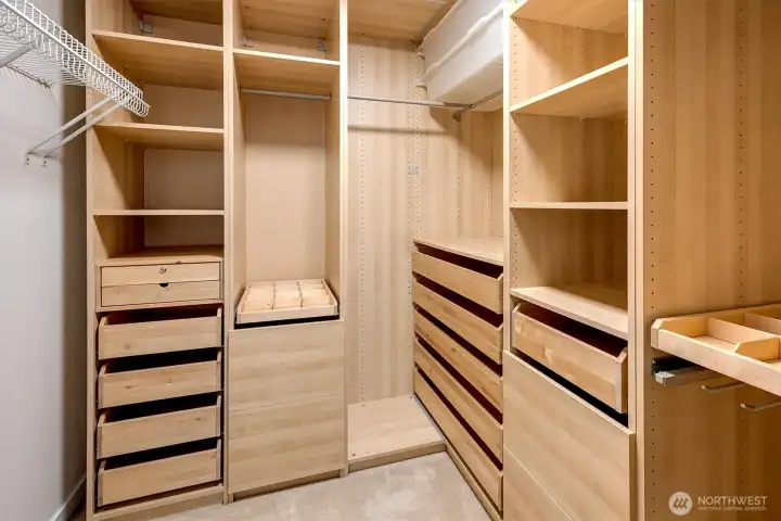 Walk-in closet with built-ins