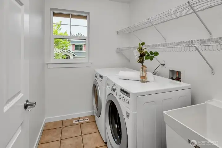 Laundry room with utility sink