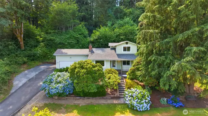 Home is surrounded with flowering bushes and blueberries. The Spacious Shop and Office was on your right as you drove up to the house Home is surrounded with flowering bushes and blueberries. The Spacious Shop and Office was on your right as you drove up to the house