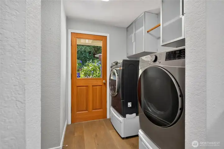 Washer and Dryer on your right as you prepare to leave Pantry area and go out to the Back Deck / BBQ area Washer and Dryer on your right as you prepare to leave Pantry area and go out to the Back Deck / BBQ area