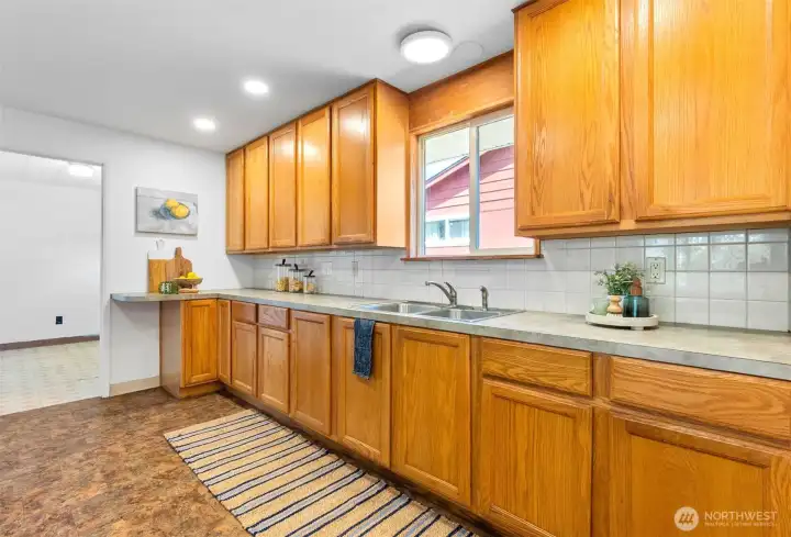 Plenty of cabinets and counter space