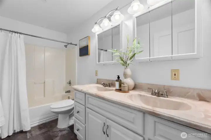 Full bath with double sink