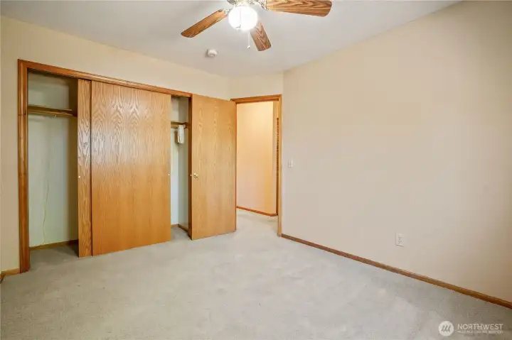 2nd bedroom closet area and fan 2nd bedroom closet area and fan