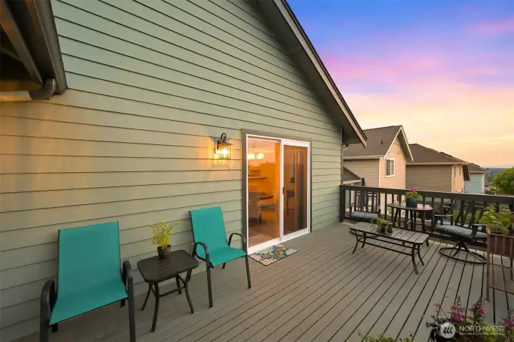 Outdoor living space on back deck Outdoor living space on back deck