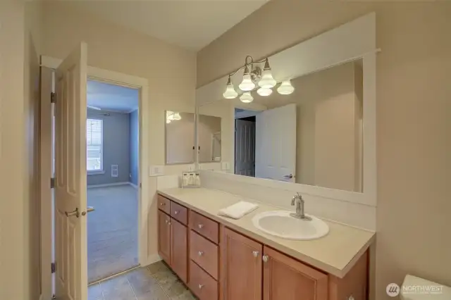 Spacious primary bath.
