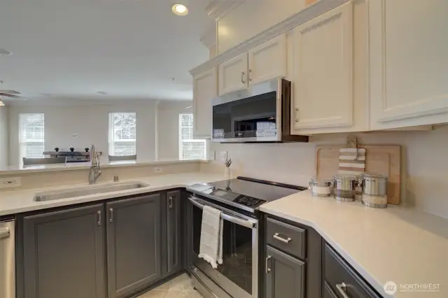Entertaining is easy with the kitchen open to the dining area.