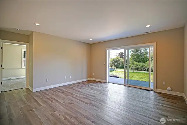 Family room with access to covered patio