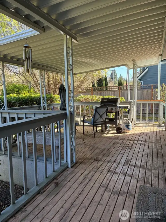 Covered Front Porch and Deck Eastward