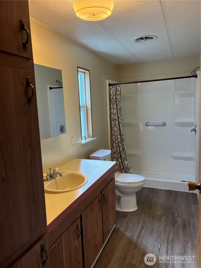 Big EZ Access Shower in Primary Bedroom